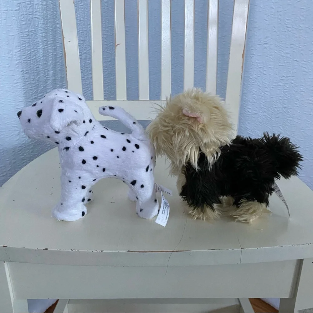 American Girl Plush Dog Toy Set - Gray, Cream, White Lot